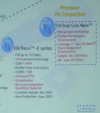 VIA nano E processor